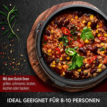 Rustikaler Dutch Oven mit Deckelheber und Untersetzer [5L, 7L, 9L, 12L]