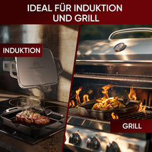 Grillpfanne mit Edelstahl Ringreiniger [26cm,30cm]