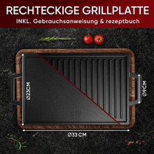 Rechteckige Gusseisen Grillplatte  (33 cm)