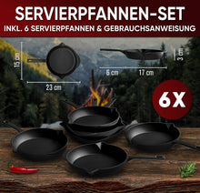 Gusseisen-Grillpfännchen für Grill (6er Set) – 6x Mini-Pfanne