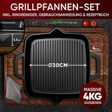 Grillpfanne mit Edelstahl Ringreiniger [26cm,30cm]