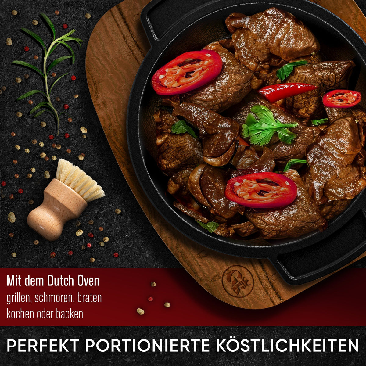 Dutch Oven Set Mini- 6x 300ml & 4x 300ml Gusseisen Mini Topf mit Deckel