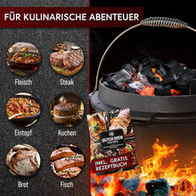 Rustikaler Dutch Oven mit Deckelheber und Untersetzer [5L, 7L, 9L, 12L]