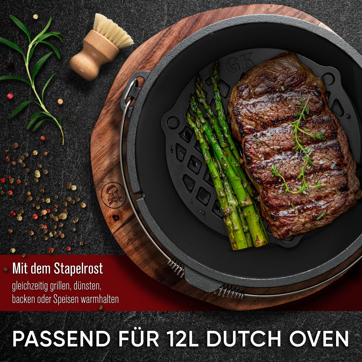 Gusseisen Stapelrost für Dutch Oven