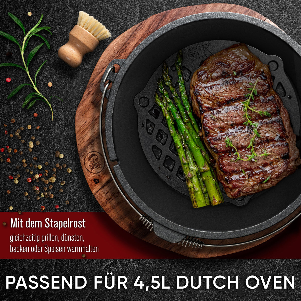 Gusseisen Stapelrost für Dutch Oven