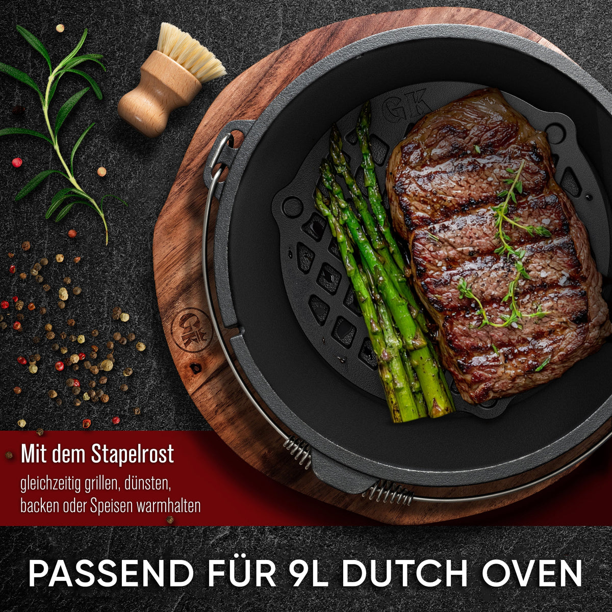 Gusseisen Stapelrost für Dutch Oven