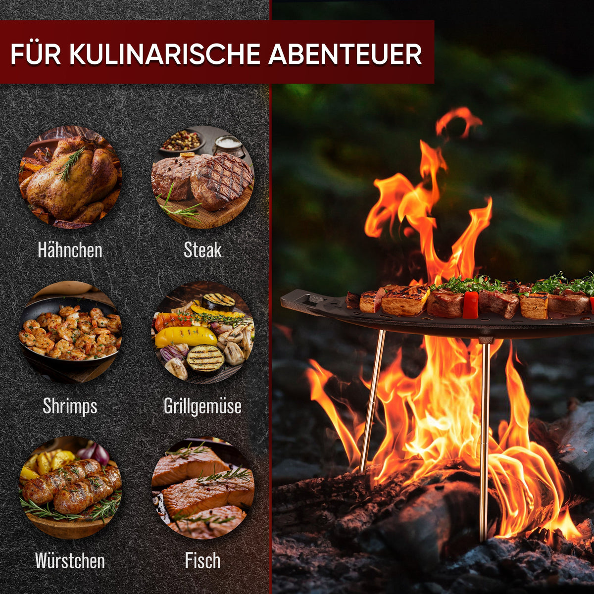 Gusseisen Grillplatte (Ø 42 cm)