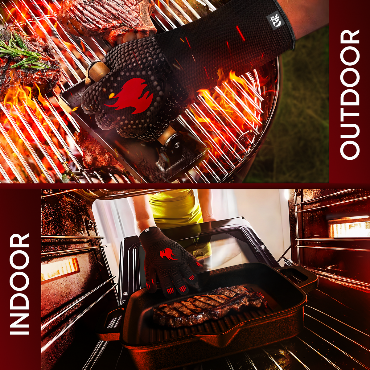Grillhandschuhe hitzebeständig bis 800°C