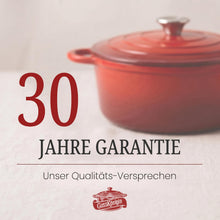 Brottopf 24 cm – Gusseisen Topf Brot Backen als Dutch Oven – Emaille Brotbacktopf & Brotbackform – Bratentopf/Schmortopf mit Deckel für Induktion – Gadgets für Bäcker - 30 Jahre Garantie