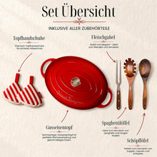 Bräter Gusseisen 34cm (XL)– Gusseisen-Topf & Schmortopf mit Deckel/Cocotte– Bräter & Schmortöpfe, Bräter mit Deckel backofengeeignet für Induktion & Ofen– inkl. Zubehör -30 jahr garantie