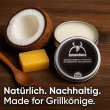 GUSSKÖNIG Pflege- & Einbrennpaste für Dutch Oven, Pfannen & Grill | 100% Natürliche Pflege mit Bienenwachs & Kokosöl | Schutz & Patinaaufbau für Gusseisen | 50 ml Dose