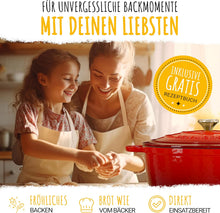 Brotbackform 26cm inkl. Gärkorb - Gusseisen Topf zum Brot Backen - emaille Topf, Schmortopf Gusseisen, Brottopf, Brot Backen Zubehör