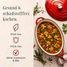 Bräter Gusseisen 34cm (XL)– Gusseisen-Topf & Schmortopf mit Deckel/Cocotte– Bräter & Schmortöpfe, Bräter mit Deckel backofengeeignet für Induktion & Ofen– inkl. Zubehör -30 jahr garantie