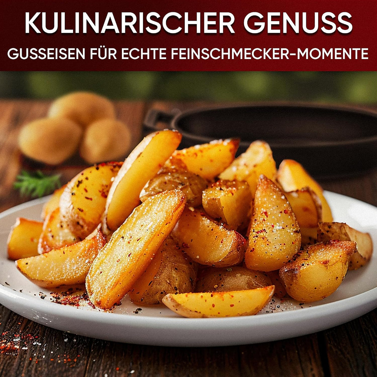 GUSSKÖNIG Mini Servierpfannen Set – 6 ovale Gusseisen Grillpfännchen für den Grill – Gusseisenpfanne klein 11 × 19 cm – eingebrannte Mini Pfannen – 30 Jahre Garantie
