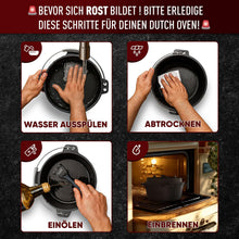 GUSSKÖNIG Premium 2in1 Dutch Oven 12L Set-Feuertopf Gusseisen mit Füßen
