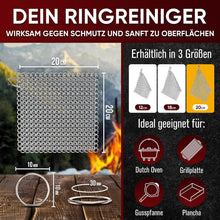 GUSSKÖNIG Gusseisen Ringreiniger (Rnig cleaner 20x20 cm)- Hochwertiger Edelstahl Ringreiniger für Effektive und schonende Reinigung von Gusseisenprodukten - Schützt Patina