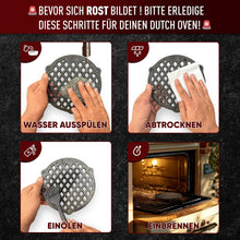 GUSSKÖNIG Gusseisen Stapelrost für 4,5 Liter Dutch Oven [Ø 20cm] - Einsatz für Dutch Oven - Staple Grate - Grillrost Dreibein Gusseisen DutchOven Untersetzer - DutchOven Zubehör