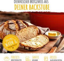 Brotbackform 26cm inkl. Gärkorb - Gusseisen Topf zum Brot Backen - emaille Topf, Schmortopf Gusseisen, Brottopf, Brot Backen Zubehör