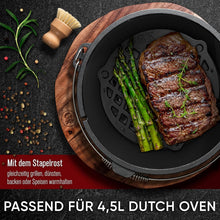 GUSSKÖNIG Gusseisen Stapelrost für 4,5 Liter Dutch Oven [Ø 20cm] - Einsatz für Dutch Oven - Staple Grate - Grillrost Dreibein Gusseisen DutchOven Untersetzer - DutchOven Zubehör