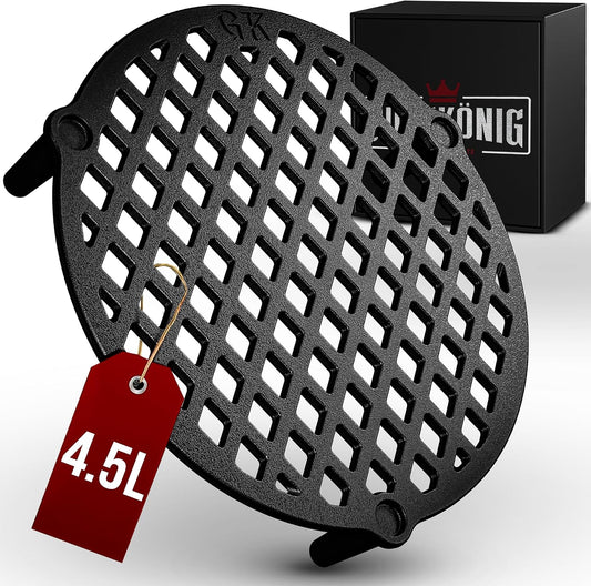 GUSSKÖNIG Gusseisen Stapelrost für 4,5 Liter Dutch Oven [Ø 20cm] - Einsatz für Dutch Oven - Staple Grate - Grillrost Dreibein Gusseisen DutchOven Untersetzer - DutchOven Zubehör