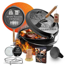 GUSSKÖNIG Premium 2in1 Dutch Oven 12L Set-Feuertopf Gusseisen mit Füßen
