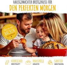 Brotbackform 26cm inkl. Gärkorb - Gusseisen Topf zum Brot Backen - emaille Topf, Schmortopf Gusseisen, Brottopf, Brot Backen Zubehör