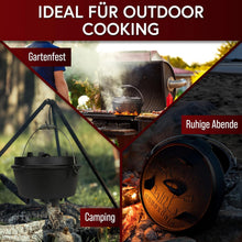 Rustikaler Dutch Oven mit Deckelheber und Untersetzer [5L, 7L, 9L, 12L]