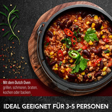 Rustikaler Dutch Oven mit Deckelheber und Untersetzer [5L, 7L, 9L, 12L]