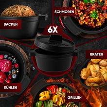 Dutch Oven Set Mini- 6x 300ml & 4x 300ml Gusseisen Mini Topf mit Deckel