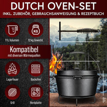Rustikaler Dutch Oven mit Deckelheber und Standfüßen [4L, 6L, 8L, 11L]
