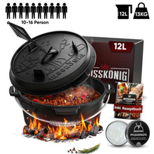 Rustikaler Dutch Oven mit Deckelheber und Standfüßen