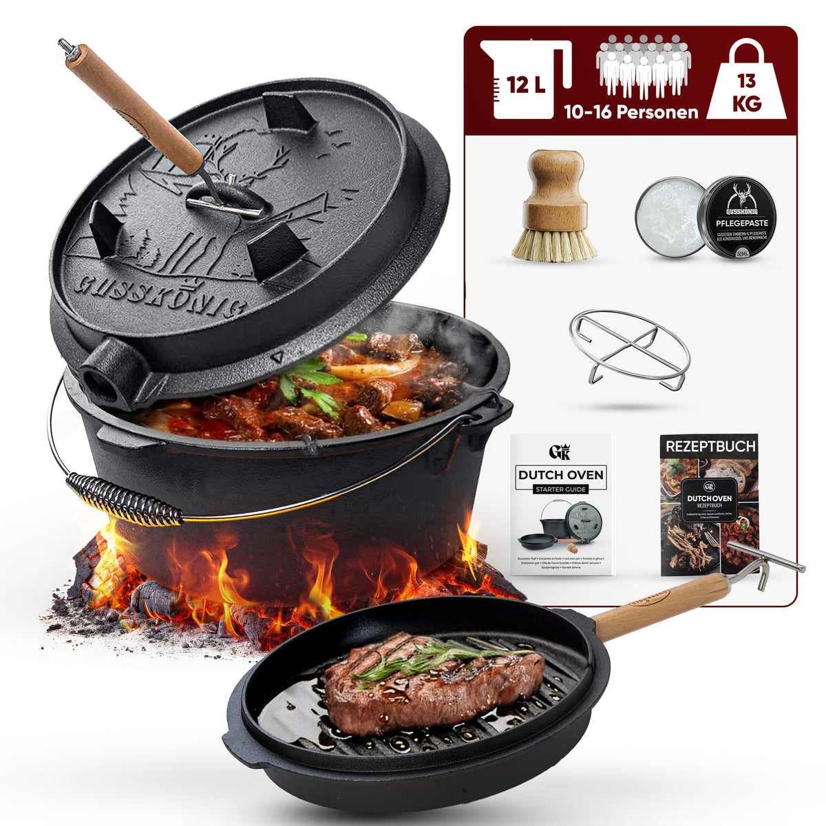 Dutch Oven Set – inkl. 2in1 Deckelheber