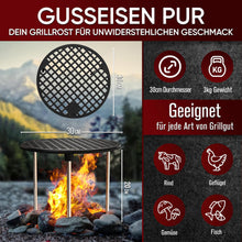 Gusseisen Grillrost mit Beinen (Ø30 cm)