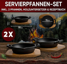 GUSSKÖNIG Gusseisen Grillpfännchen für Grill  - 2x kleine Pfanne