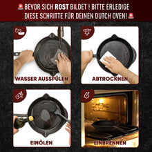 Bratpfanne mit Edelstahl Ringreiniger und Leder-Griffschutz [26cm,30cm]