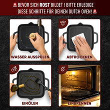 Grillpfanne mit Edelstahl Ringreiniger [26cm,30cm]