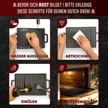 Rechteckige Gusseisen Grillplatte  (33 cm)