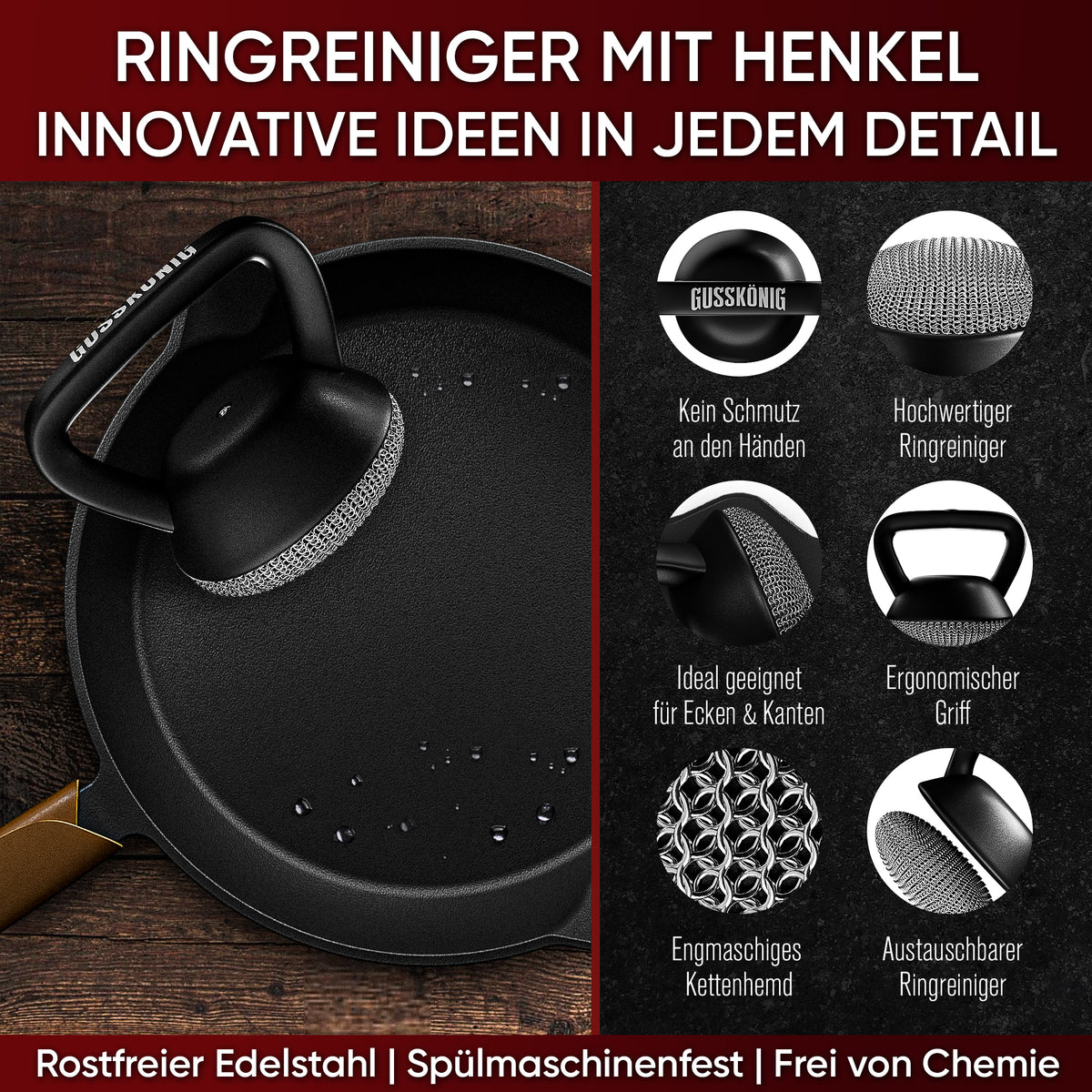 Gusseisen Ringreiniger Spülbürste