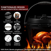 Rustikaler Dutch Oven mit Deckelheber und Standfüßen