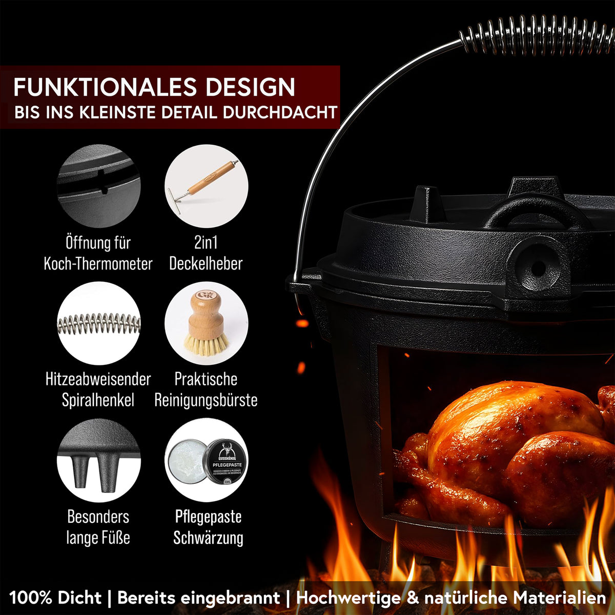 Dutch Oven Set – inkl. 2in1 Deckelheber