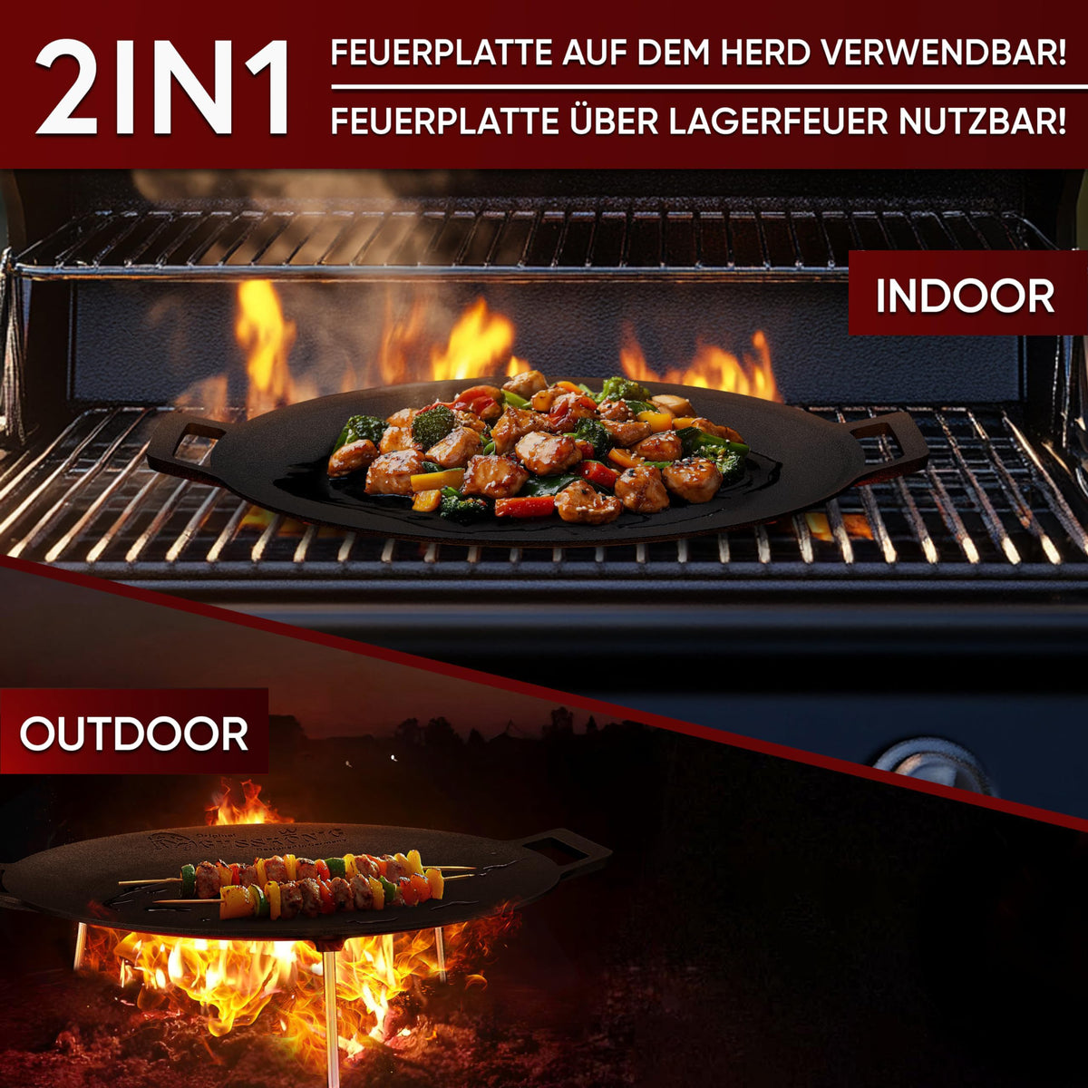 Gusseisen Grillplatte (Ø 42 cm)