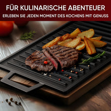 Rechteckige Gusseisen Grillplatte  (33 cm)
