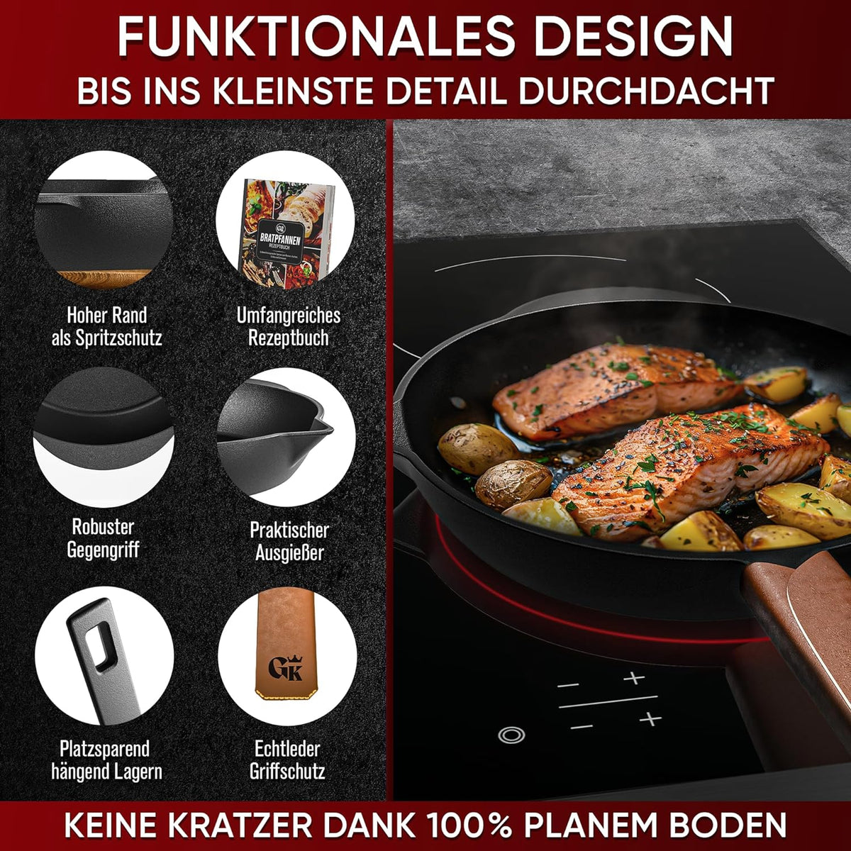 Gusseisen Topf-Set – Ideal zum Braten, Grillen & Schmoren